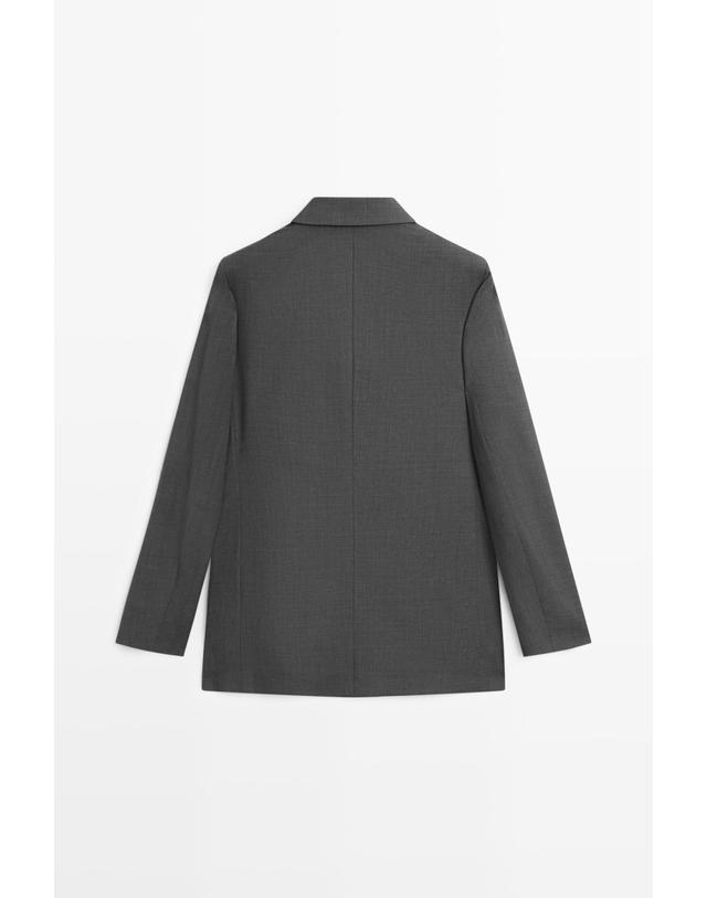 마시모두띠 마시모두띠 울 더블브레스트 포켓 블레이저 6042/662 DARK GREY 그레이 착용컷