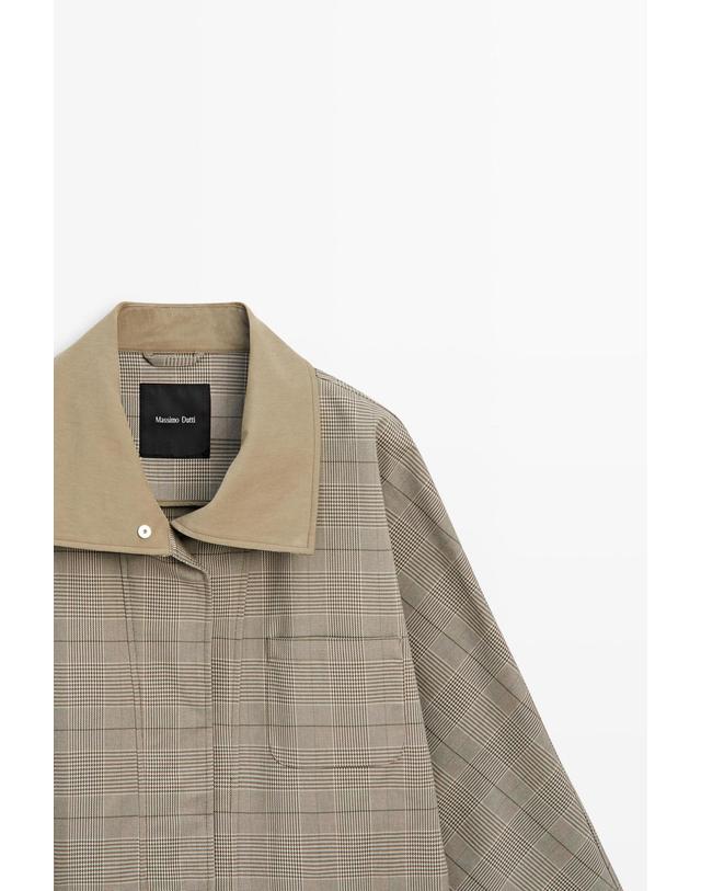 마시모두띠 마시모두띠 체크 하이넥 오버핏 자켓 6730/855 KHAKI 베이지 착용컷