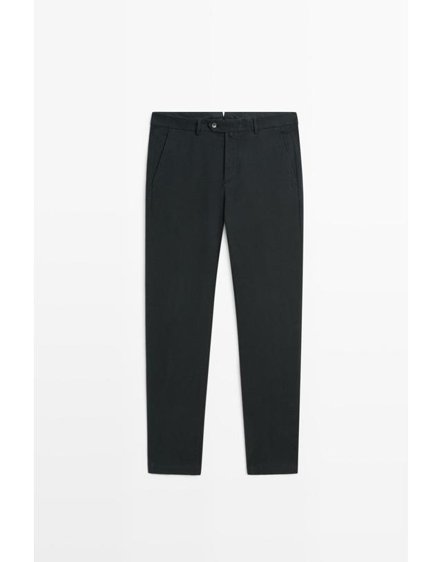 마시모두띠 마시모두띠 슬림핏 순면 팬츠 0148/004 NAVY BLUE 네이비 착용컷