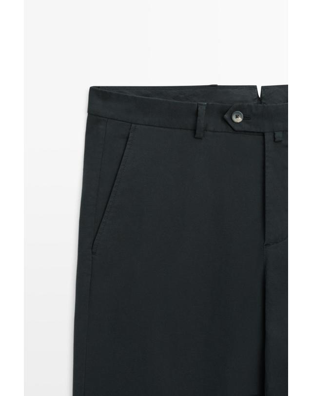 마시모두띠 마시모두띠 슬림핏 순면 팬츠 0148/004 NAVY BLUE 네이비 착용컷