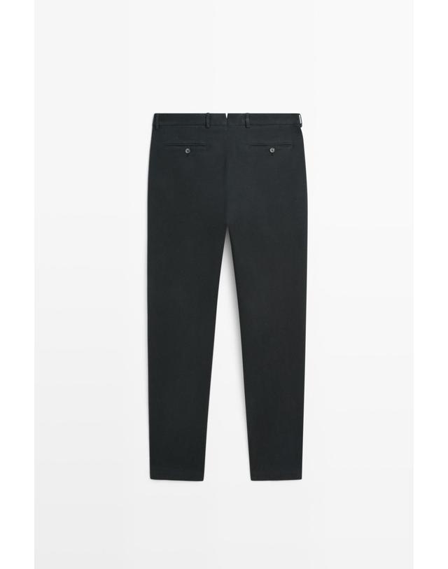 마시모두띠 마시모두띠 슬림핏 순면 팬츠 0148/004 NAVY BLUE 네이비 착용컷