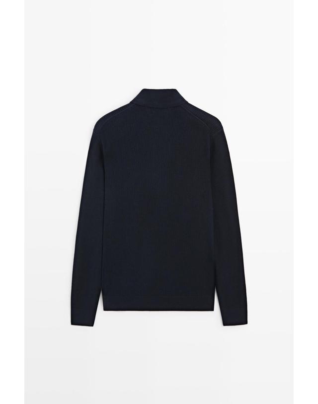 마시모두띠 마시모두띠 버튼 디테일 폴로 니트 스웨터 1376/201 NAVY BLUE 네이비 착용컷