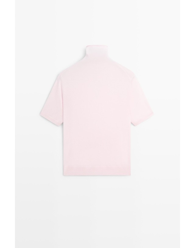 마시모두띠 마시모두띠 울 혼방 터틀넥 반팔 니트 스웨터 5699/578 ROSE PINK 핑크 착용컷