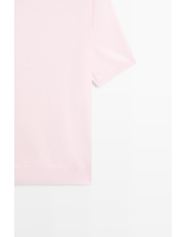 마시모두띠 마시모두띠 울 혼방 터틀넥 반팔 니트 스웨터 5699/578 ROSE PINK 핑크 착용컷