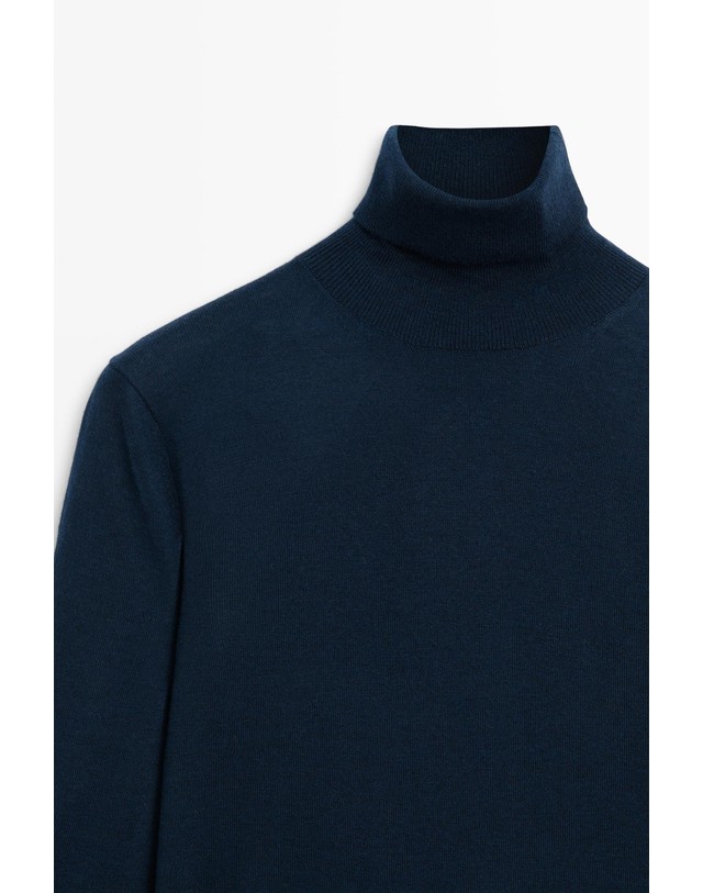 마시모두띠 마시모두띠 울 블렌드 터틀넥 니트 스웨터 5696/579 NAVY BLUE 네이비 착용컷