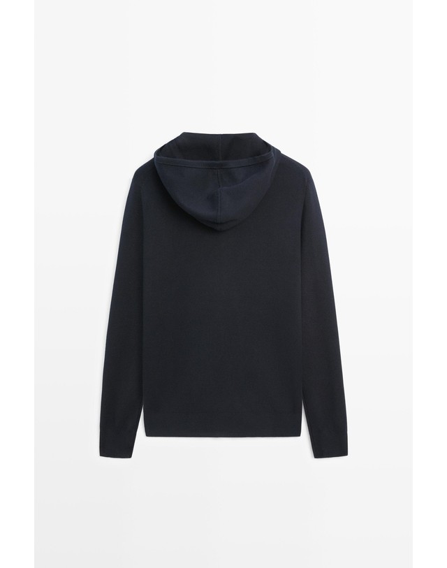마시모두띠 마시모두띠 후드 집업 코튼 니트 가디건 1377/201 NAVY BLUE 네이비 착용컷