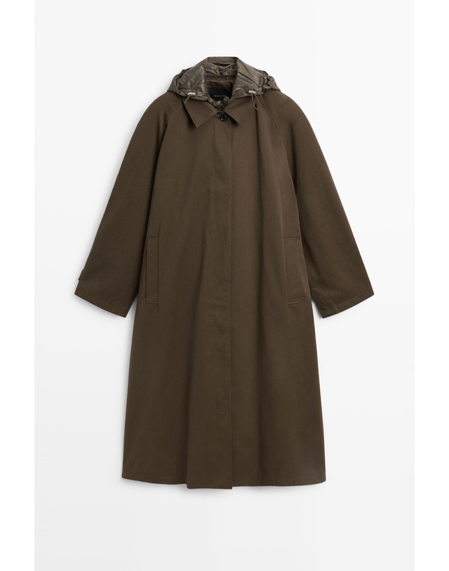 마시모두띠 마시모두띠 탈착식 후드 롱 트렌치 코트 6729/680 KHAKI 카키 착용컷
