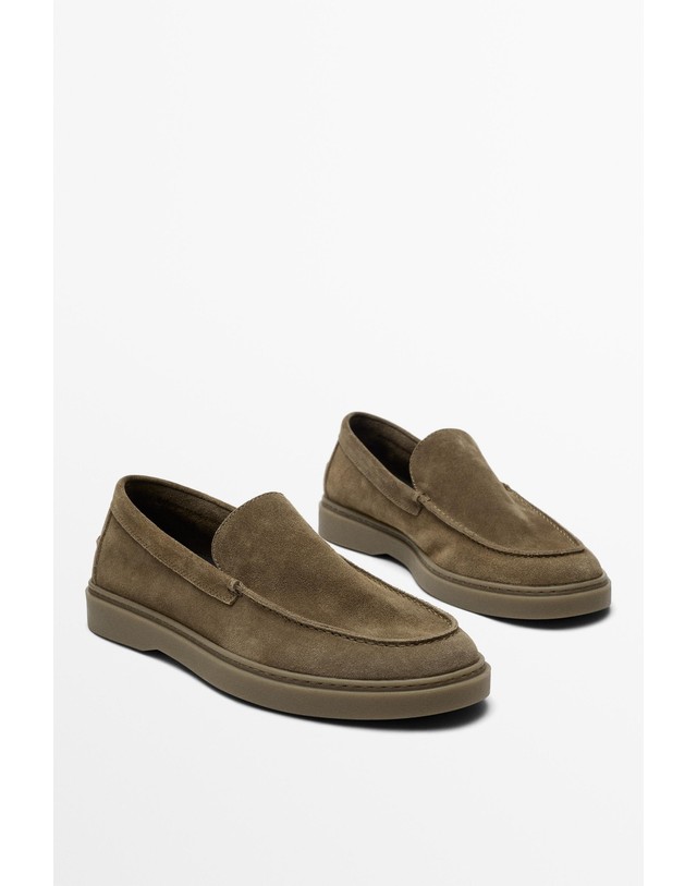 마시모두띠 마시모두띠 스플릿 스웨이드 베이직 로퍼 2400/850 OCHRE 카키 착용컷