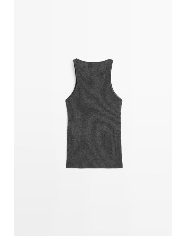 마시모두띠 마시모두띠 100% 캐시미어 립 니트 민소매 탑 5712/565 ANTHRACITE GREY 그레이 착용컷