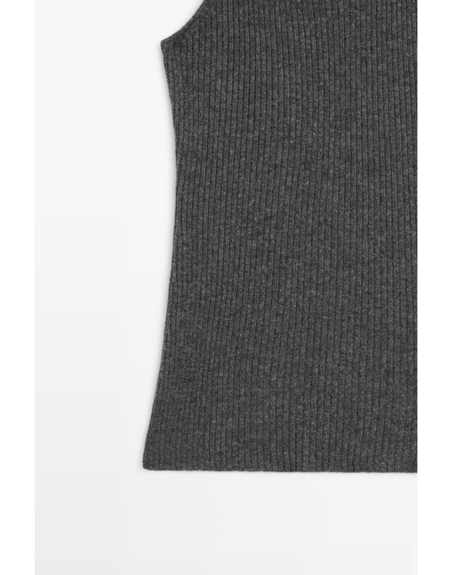 마시모두띠 마시모두띠 100% 캐시미어 립 니트 민소매 탑 5712/565 ANTHRACITE GREY 그레이 착용컷