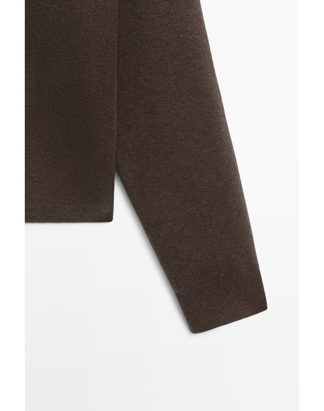 마시모두띠 마시모두띠 칼라 디테일 버튼 니트 가디건 5604/527 CHOCOLATE BROWN 초콜릿 착용컷