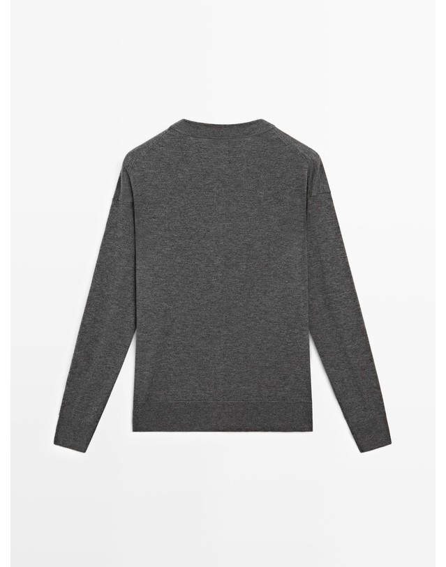 마시모두띠 마시모두띠 울 혼방 크루넥 버튼 롱 가디건 5669/582 MEDIUM GREY 그레이 착용컷