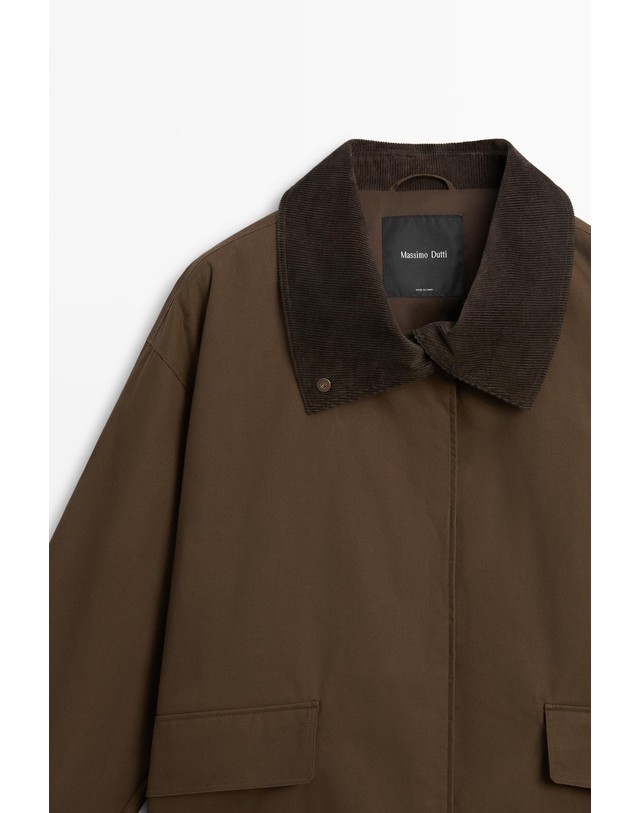 마시모두띠 마시모두띠 왁스 코듀로이 칼라 하이넥 자켓 6707/448 DARK KHAKI 카키 착용컷