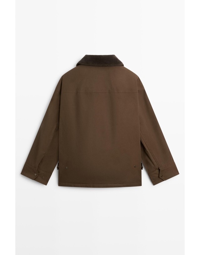 마시모두띠 마시모두띠 왁스 코듀로이 칼라 하이넥 자켓 6707/448 DARK KHAKI 카키 착용컷