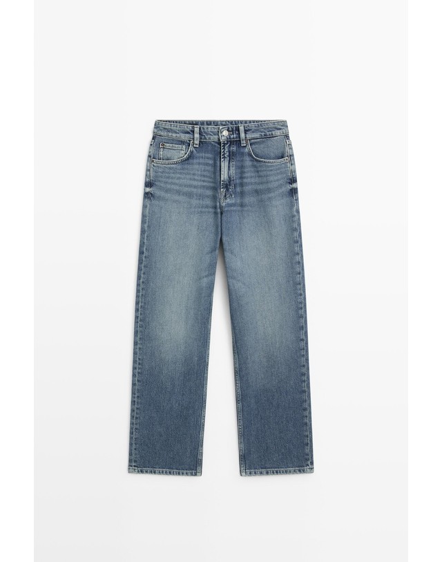 마시모두띠 마시모두띠 하이라이즈 크롭 스트레이트 청바지 5050/850 LIGHT BLUE 블루 착용컷