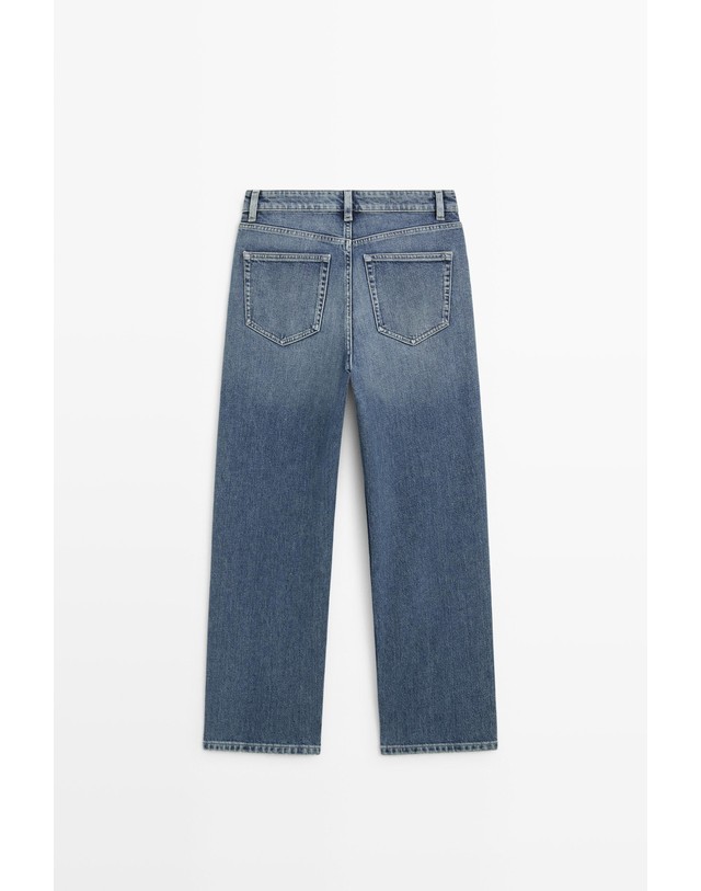 마시모두띠 마시모두띠 하이라이즈 크롭 스트레이트 청바지 5050/850 LIGHT BLUE 블루 착용컷