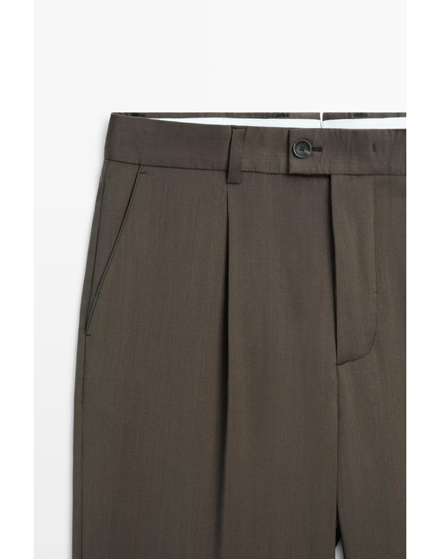 마시모두띠 마시모두띠 릴렉스핏 다트 울 팬츠 0179/016 GREYISH GREEN 카키 착용컷
