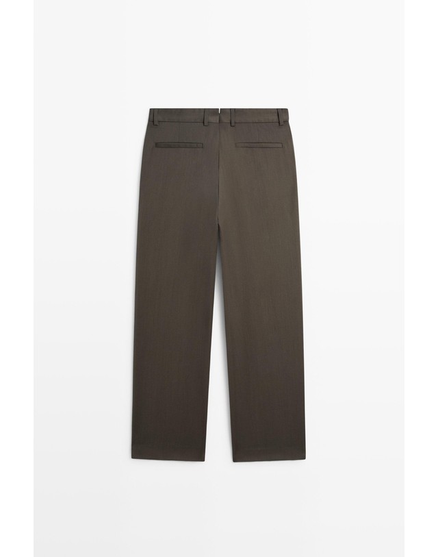 마시모두띠 마시모두띠 릴렉스핏 다트 울 팬츠 0179/016 GREYISH GREEN 카키 착용컷