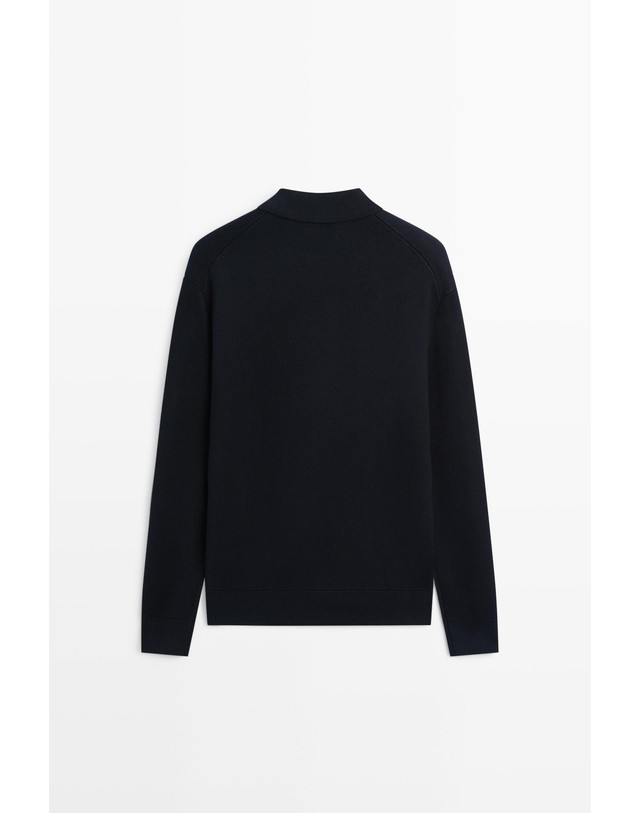 마시모두띠 마시모두띠 코튼 니트 폴로 칼라 버튼 가디건 1387/201 NAVY BLUE 네이비 착용컷