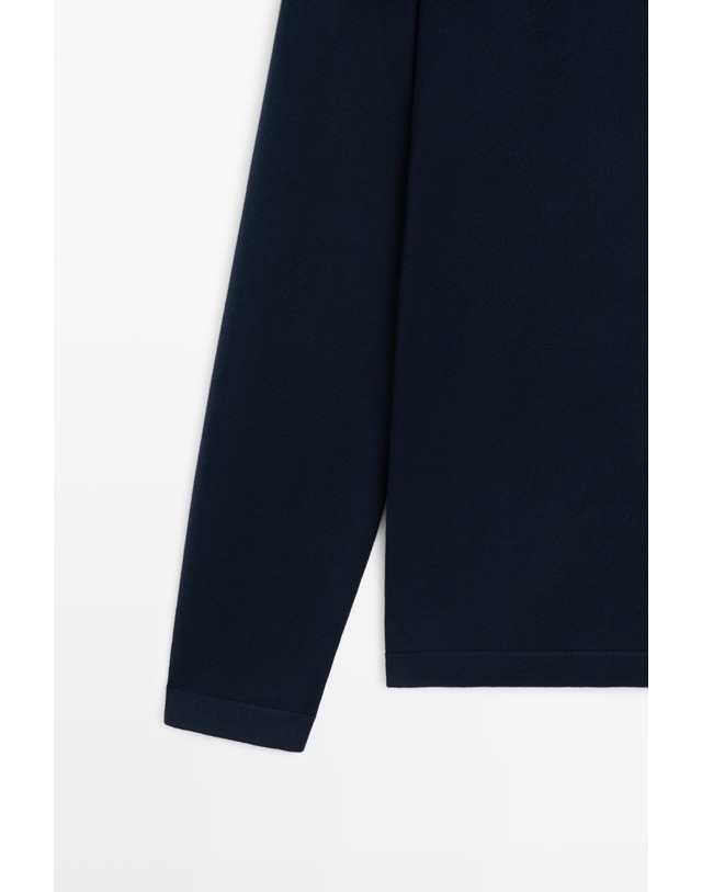 마시모두띠 마시모두띠 순면 헨리넥 니트 스웨터 1476/201 NAVY BLUE 네이비 착용컷