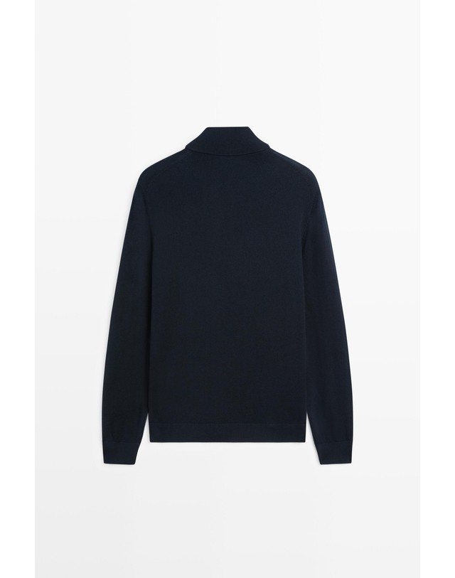마시모두띠 마시모두띠 울 혼방 하프집업 니트 스웨터 1309/210 NAVY BLUE 네이비 착용컷