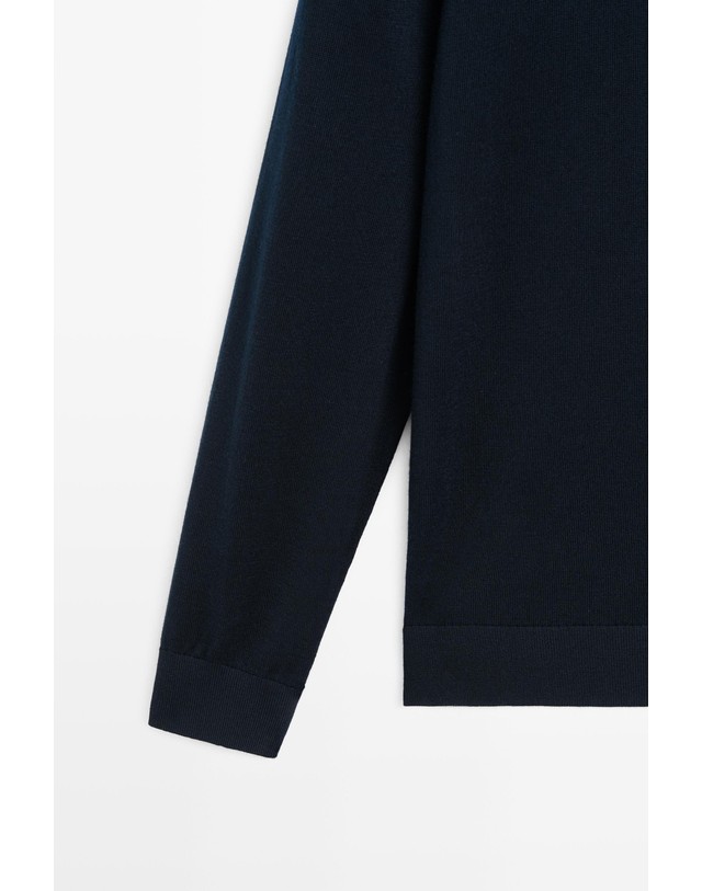 마시모두띠 마시모두띠 울 혼방 하프집업 니트 스웨터 1309/210 NAVY BLUE 네이비 착용컷