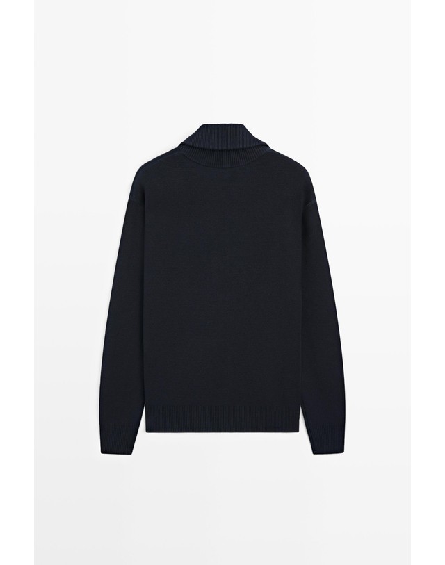 마시모두띠 마시모두띠 순면 집업 니트 가디건 1436/201 NAVY BLUE 네이비 착용컷