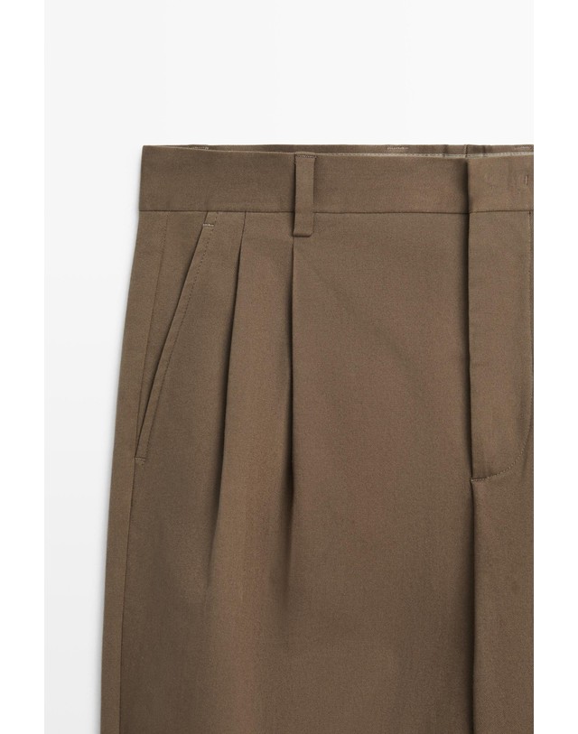 마시모두띠 마시모두띠 코튼 혼방 다트 슬랙스 팬츠 3701/525 MEDIUM CAMEL 카멜 착용컷