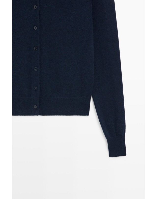 마시모두띠 마시모두띠 100% 캐시미어 폴로 버튼 가디건 5910/565 NAVY BLUE 네이비 착용컷