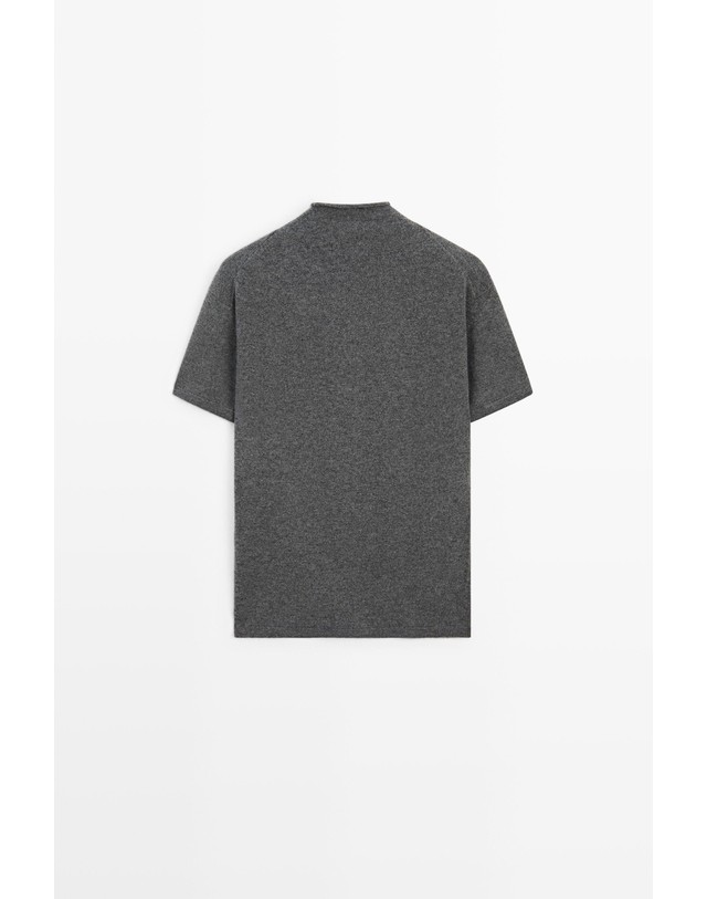 마시모두띠 마시모두띠 울 블렌드 반팔 니트 스웨터 5647/593 MEDIUM GREY 그레이 착용컷