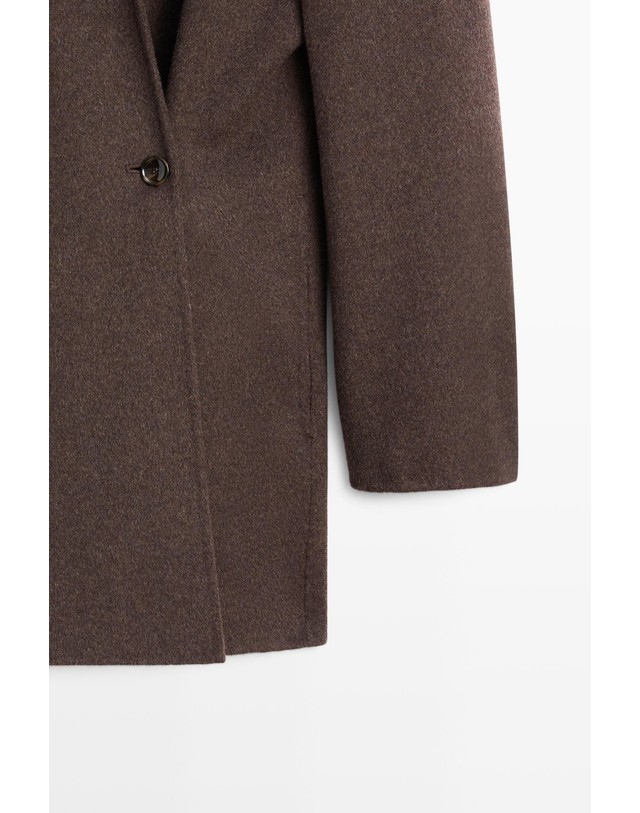 마시모두띠 마시모두띠 울 블렌드 스카프 숏 코트 6413/717 BROWN 브라운 착용컷