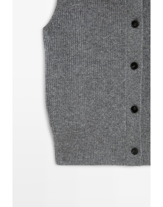 마시모두띠 마시모두띠 울 100% 칼라넥 니트 베스트 5730/596 DARK GREY 그레이 착용컷