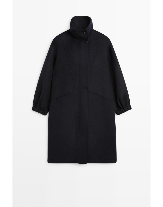 마시모두띠 마시모두띠 하이넥 울 혼방 롱 파카 코트 6445/742 NAVY BLUE 네이비 착용컷