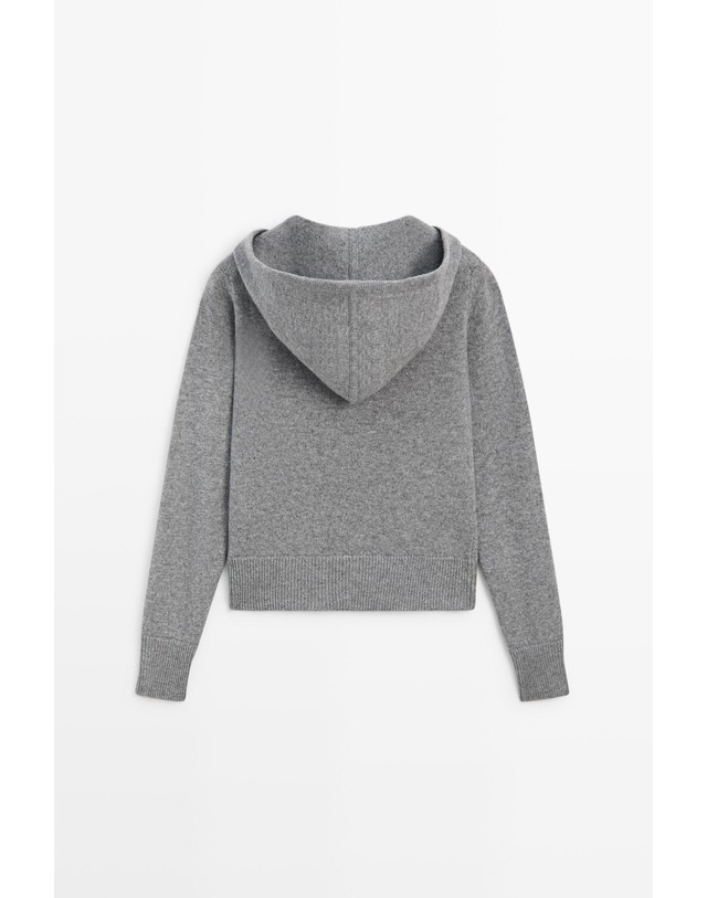 마시모두띠 마시모두띠 울 혼방 후드 집업 니트 가디건 5918/593 MEDIUM GREY 그레이 착용컷