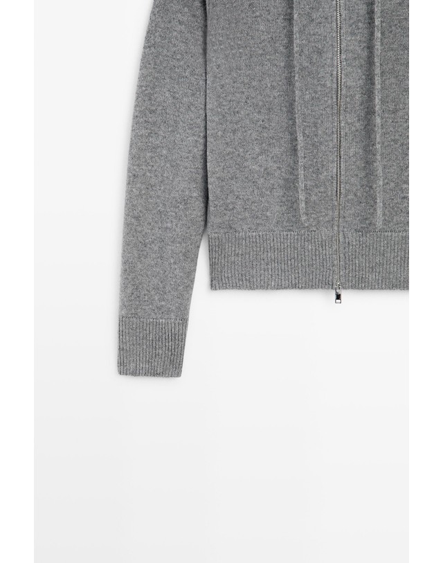마시모두띠 마시모두띠 울 혼방 후드 집업 니트 가디건 5918/593 MEDIUM GREY 그레이 착용컷