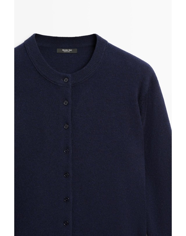 마시모두띠 마시모두띠 울 캐시미어 버튼 크롭 가디건 5914/593 NAVY BLUE 네이비 착용컷