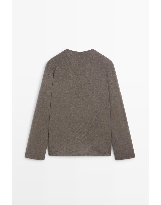 마시모두띠 마시모두띠 딥 브이넥 울 니트 스웨터 5712/594 TAUPE GREY 그레이 착용컷