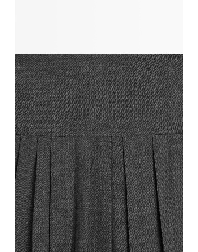 마시모두띠 마시모두띠 울 혼방 플리츠 미디 스커트 5299/510 GREY 그레이 착용컷