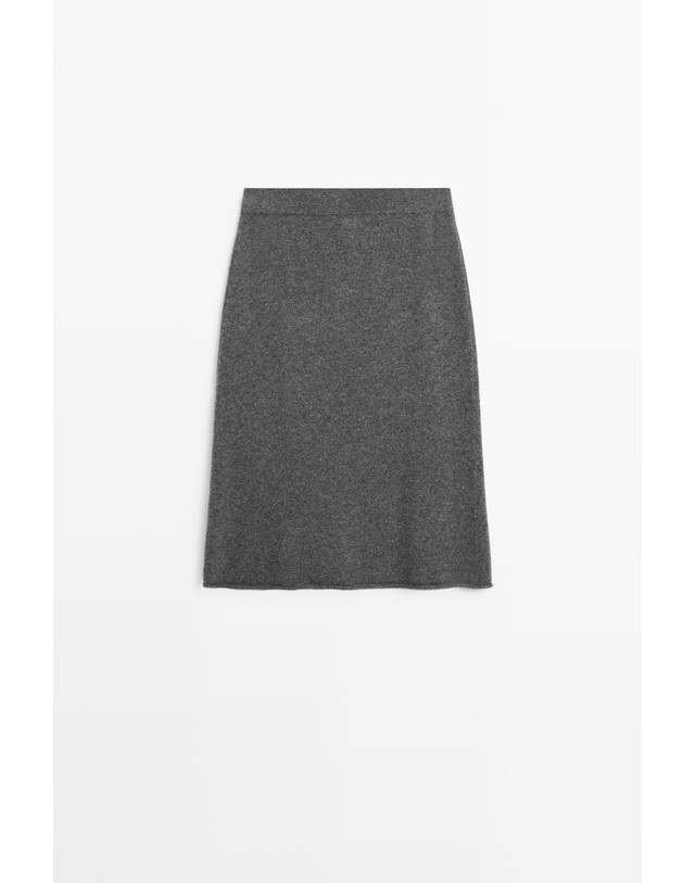 마시모두띠 마시모두띠 울 혼방 니트 미디 스커트 5222/593 MEDIUM GREY 그레이 착용컷