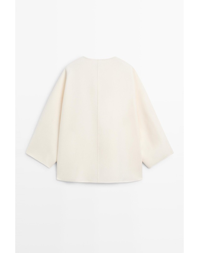 마시모두띠 마시모두띠 울 혼방 볼륨 케이프 코트 6424/728 BEIGE 아이보리 착용컷