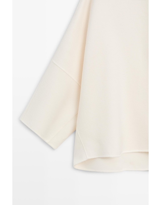 마시모두띠 마시모두띠 울 혼방 볼륨 케이프 코트 6424/728 BEIGE 아이보리 착용컷