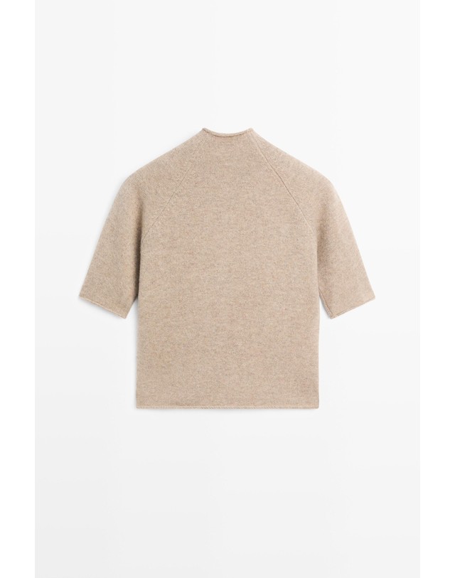 마시모두띠 마시모두띠 울 100% 퍼넬넥 니트 가디건 5916/595 BEIGE MARL 베이지 착용컷