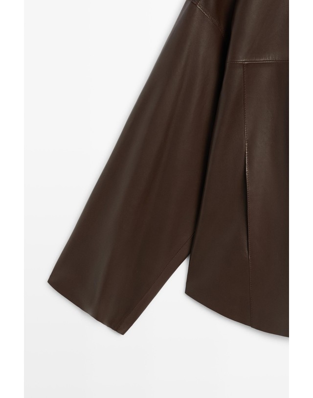마시모두띠 마시모두띠 나파 레더 하이넥 자켓 4701/901 BROWN 브라운 착용컷