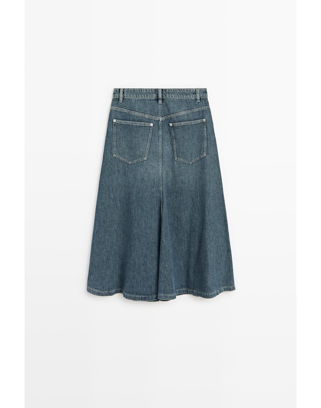마시모두띠 마시모두띠 플레어핏 데님 미디 스커트 5270/870 MEDIUM BLUE 블루 착용컷
