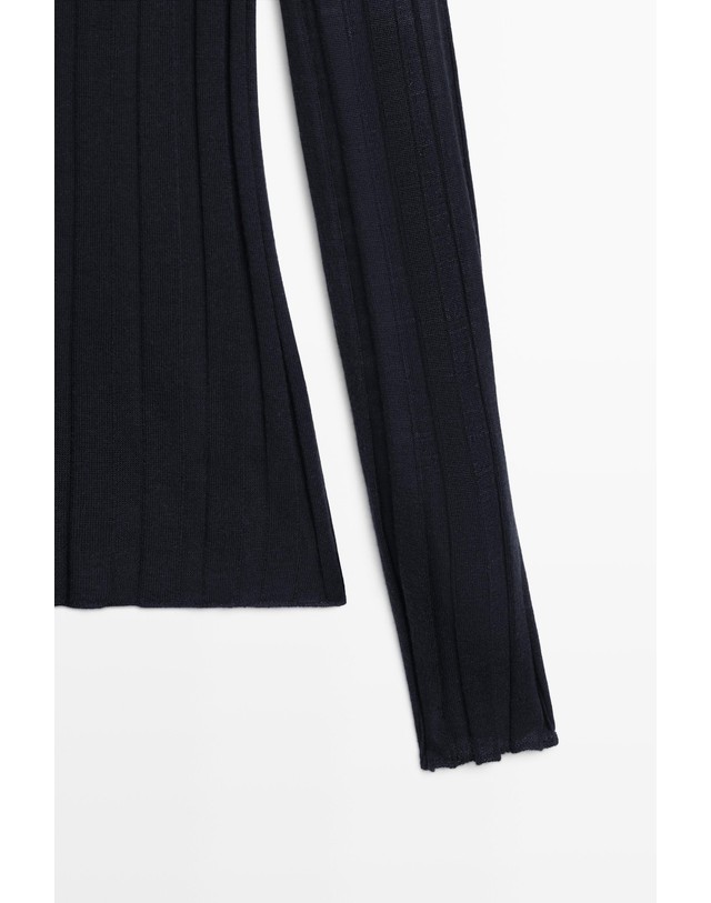 마시모두띠 마시모두띠 터틀넥 울 골지 니트 스웨터 5653/585 NAVY BLUE 네이비 착용컷