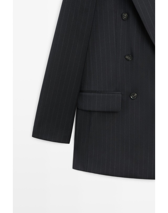 마시모두띠 마시모두띠 핀스트라이프 울 수트 블레이저 6055/514 NAVY BLUE 네이비 착용컷