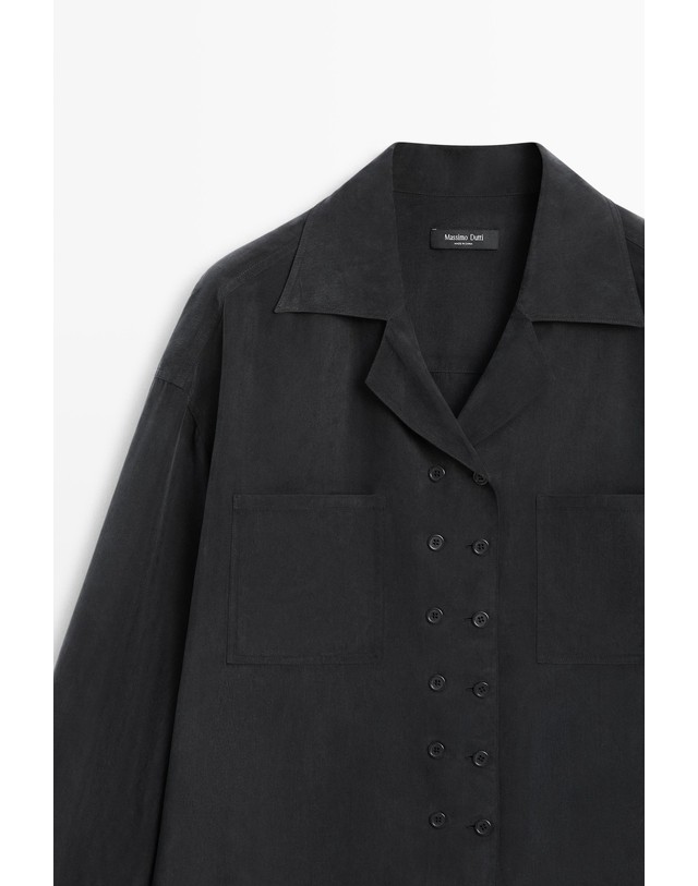마시모두띠 마시모두띠 플루이드 더블버튼 긴팔 셔츠 5192/592 ANTHRACITE GREY 그레이 착용컷