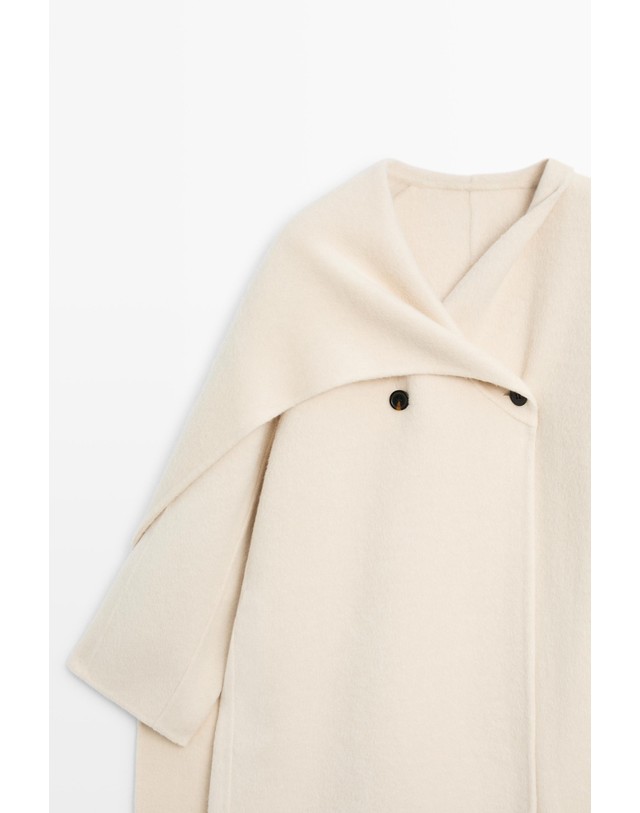 마시모두띠 마시모두띠 울 100% 스카프 롱 코트 6428/712 OFF WHITE 아이보리 착용컷