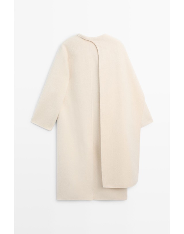 마시모두띠 마시모두띠 울 100% 스카프 롱 코트 6428/712 OFF WHITE 아이보리 착용컷