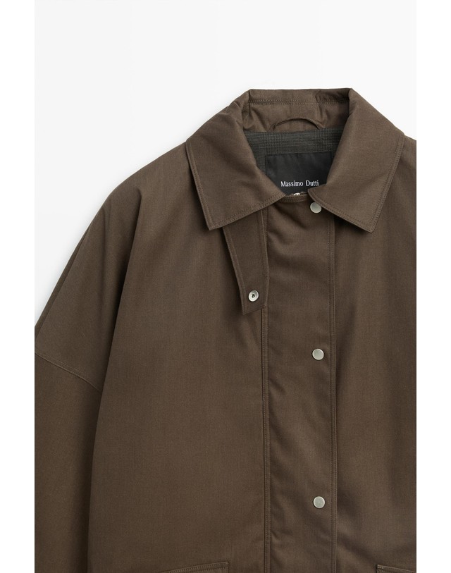마시모두띠 마시모두띠 왁스드 이펙트 체크 안감 자켓 6706/447 DARK OLIVE GREEN 그린 착용컷